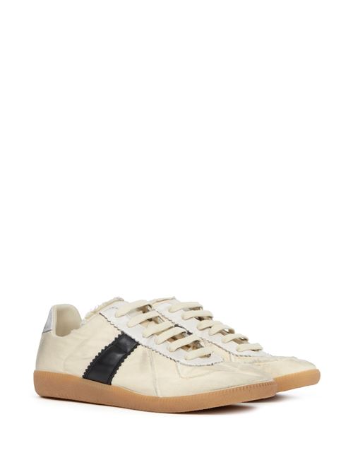 Sneakers ecru/nera chiusura frontale MAISON MARGIELA | S57WS0505P8153HA771